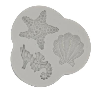 Starfish Sea Shell Hippocampus Fondant Silicone Mold Baking Cake Decoration Drop Plastic Mold