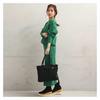 ALTROSE Large Canvas Tote Bag with A4 M0809 Black Women's Dividers, Plain, Size,
