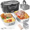 Electric Lunch Box for Men, Women & Adults - 80W Fast Heating - Heated Lunch Box with Dual 1.5L SS Containers - Portable Food Warmer for Car, Truck,