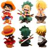 One Piece Luffy Zoro sitting Q version trendy action figure cartoon anime desktop car ornaments doll collection gift