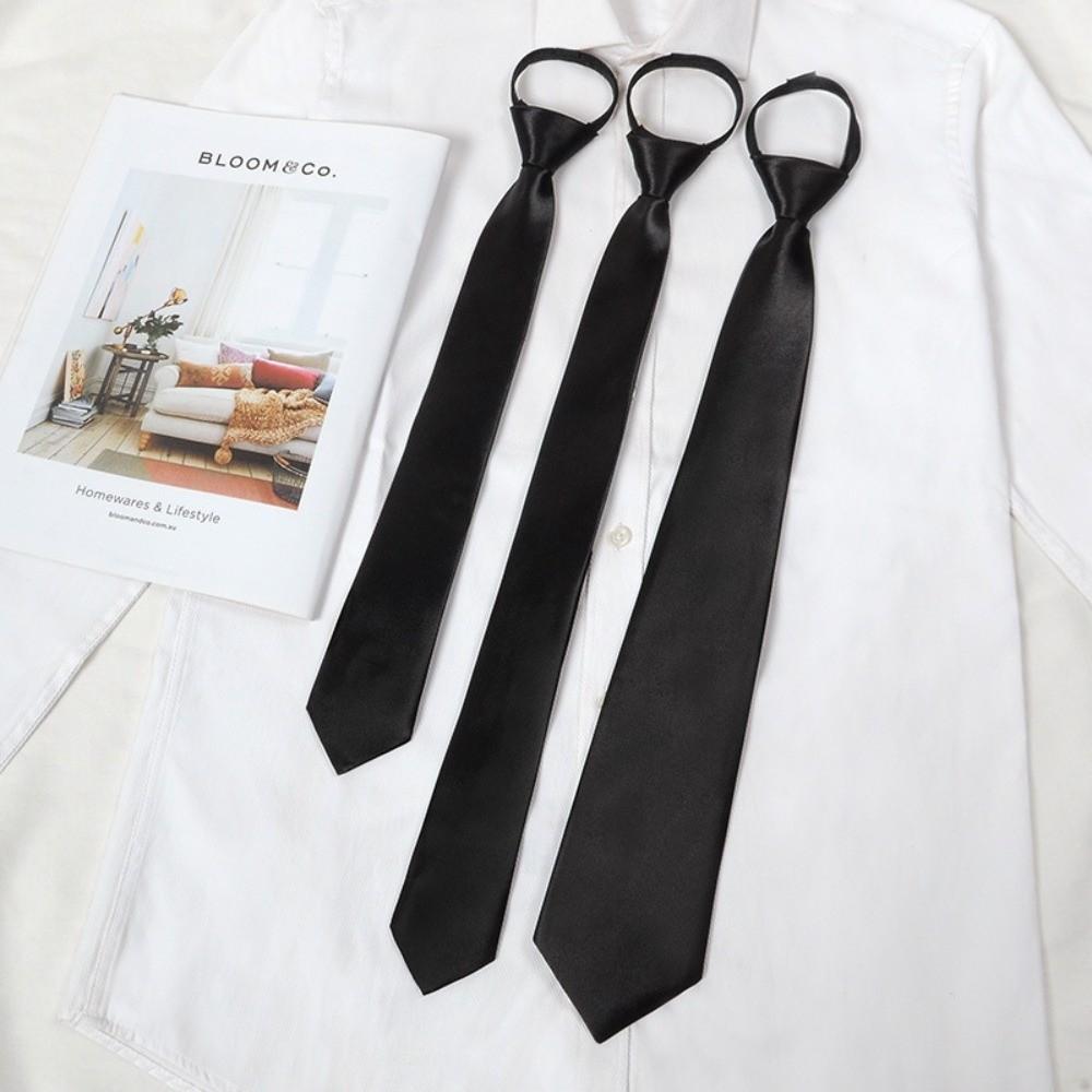 Clip On Zipper Tie Unisex Suit Zipper Neckties New Uniform Neck Tie  For Men Women