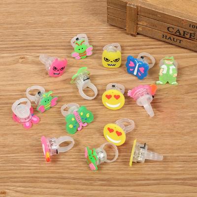 Cartoon Bear Flower Butterfly LED Ring Flashing Adjustable Kids Gift Party Decor