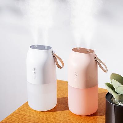 Portable Usb Rechargeable Wireless Air Humidifier Purifier With Led Lamp Dual Nozzle Mini Electric Aroma Water Diffuser For Car