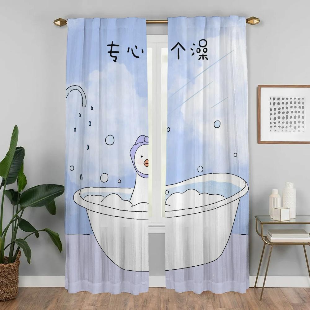 Curtains for Living Room Curtain for Room 2 Panel Warm Happy Little Things Halloween Decoration Home Interior Curtains Partition