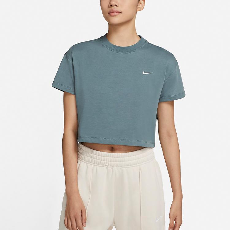 Nike Lab Solid Short Sleeve T-Shirt Women Tops Leaf-Green DA0324-387