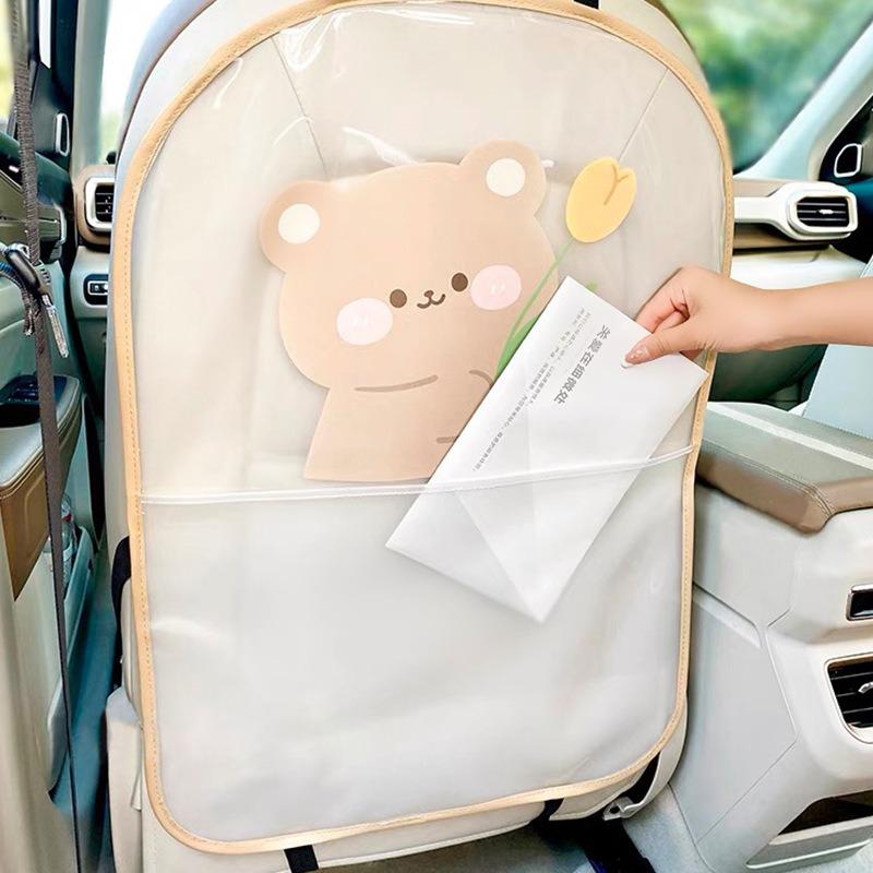Cartoon Tulip Pattern Multifunctional Car Seat Back Anti Kick Protection Mat