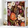 MitoVilla Boho Floral Shower Curtain, Abstract Plant Leaves Shower Curtains for Chic Elegant Bathroom Decor, Luxury Fabric Clo