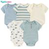 KIDDIEZOOM 5pcs Baby Girl Boy Short Sleeves Bodysuits Set Toddler Girl Clothing Infant Birthday Gift for Babies