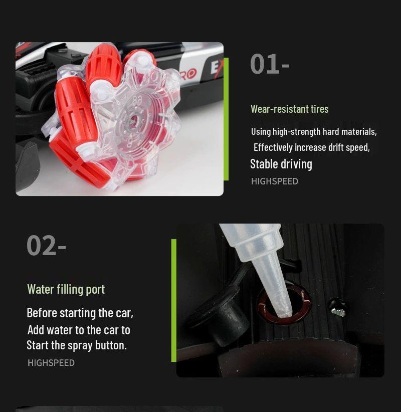 Cross F1 Light Remote Control Stunt Car: 4WD Racing Car with Gesture Sensor, Toy for Boys