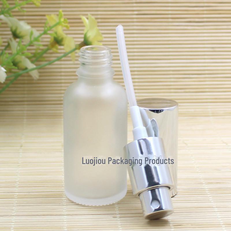 Frosted Glass Essential Oil Bottle with Silver Spray