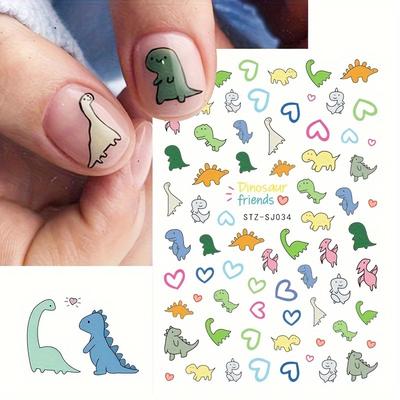 Cute Cartoon Design Nail Art Stickers, Self Adhesive Dinosaur Pig Dog Design Nail Art Decals For Nail Art Decoration, Nail Art Supplies For Women