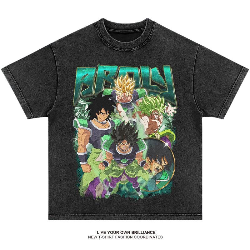 Футболка с принтом Dragon Ball, короткий рукав, повседневная, летняя одежда, мужская уличная одежда, мужская футболка, стиранная и состаренная, удобная, модная M