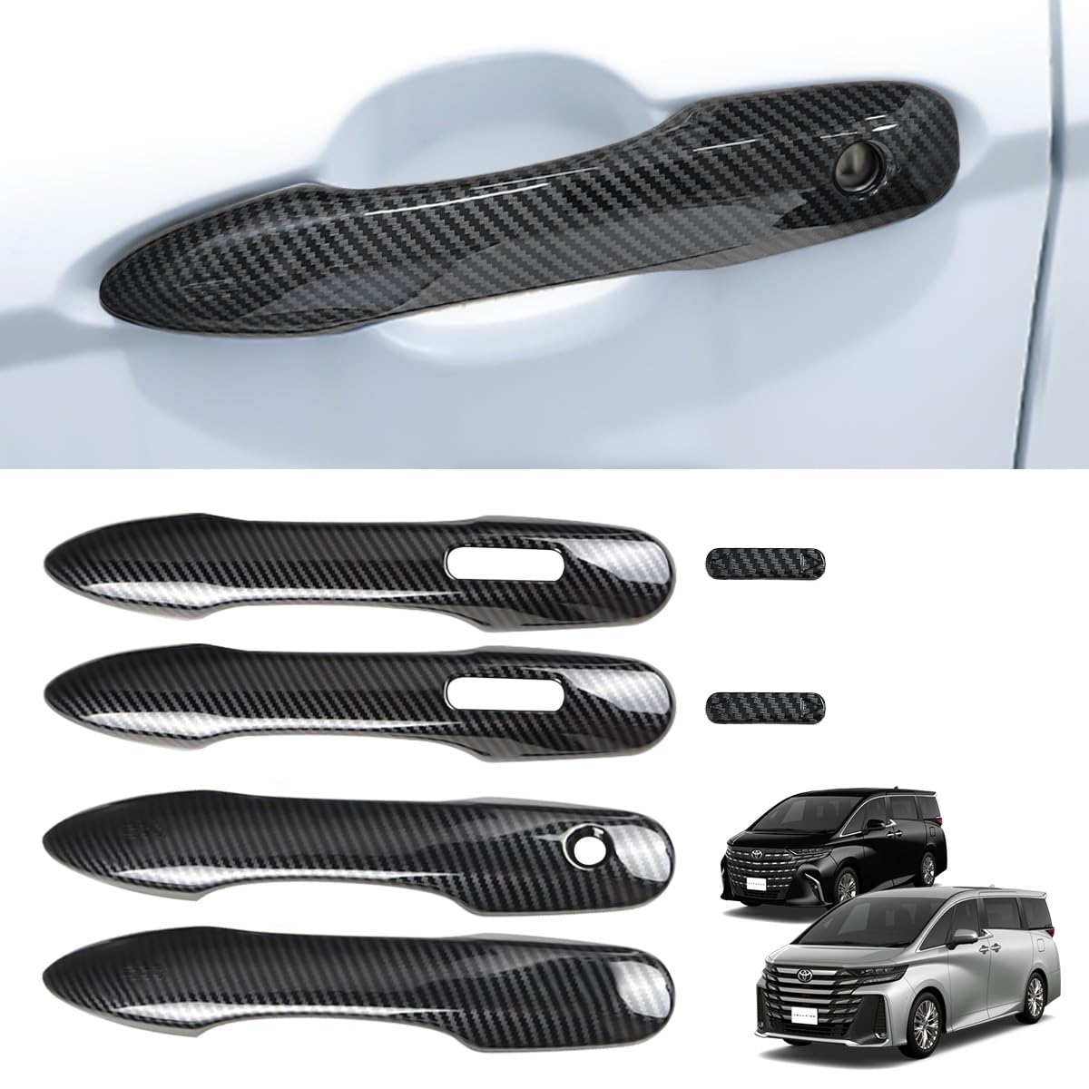 

YiluGS Door Handle Covers for Toyota Alphard 40 Series 40 Vellfire 40 Series June 2023 Custom Car Door Handle Door Door Side Protective Carbon Fiber