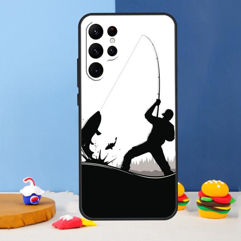 Fishing Fisherman Phone Case For Samsung Galaxy S24 S25 Ultra S9 S10 S20 S22 S21 S23 Plus S24 FE Cover Coque