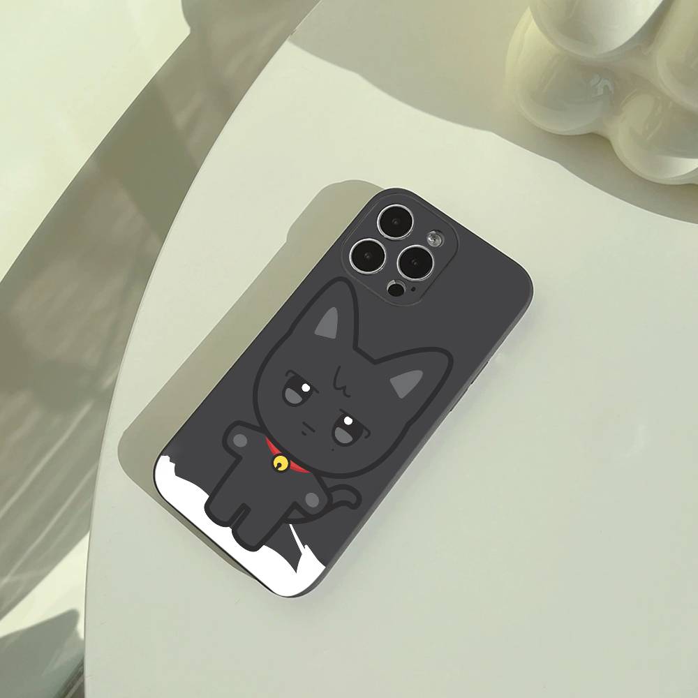 Cute-A-N-I-T-E-E-Z Phone Case For iPhone 17,16,15,14,13,12,11 Pro Max,16/15/14Plus,XS Soft Black Cover