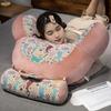 Retro Printed Headboard Cushion Plump Filling Soft Waist Protection Mats Large Backrest Sofa Hug Pillow Home Bedroom Study Office Reading Pillow