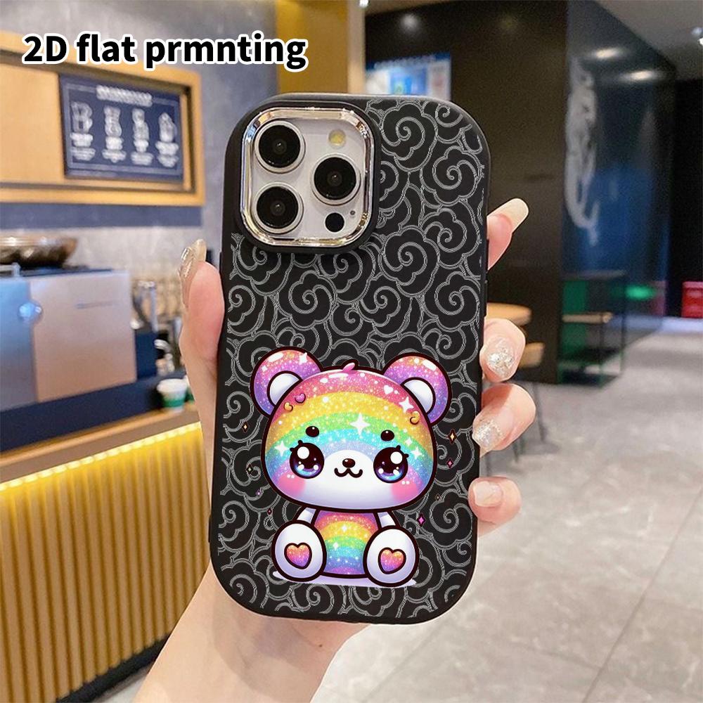 Phone Case: 2D Flat Design Suitable for iPhone 18 17 16 15 14 13 Pro Protective Case, Couple Style, Rainbow Panda, Christmas and Halloween Gift
