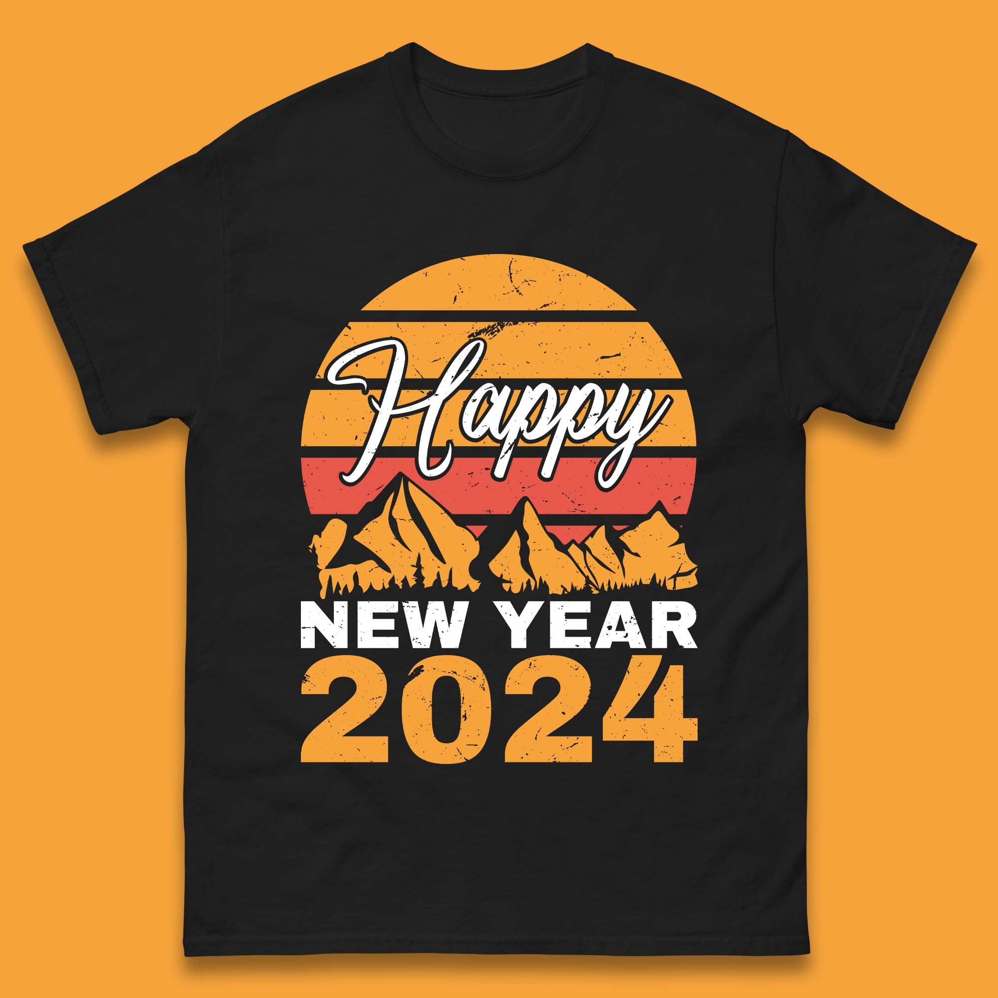 Happy New Year 2024 Camping Camping Mens T-Shirt Womens Tops Tees M