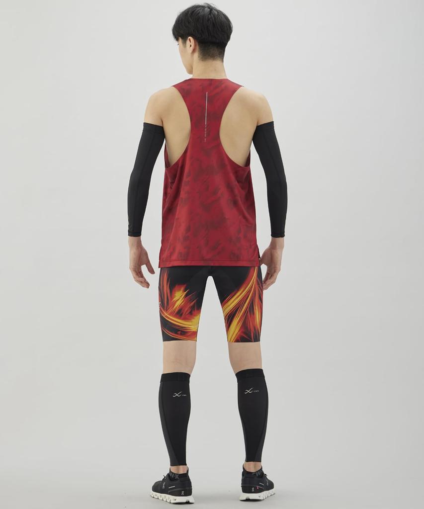 Lightweight Running Sleeveless Tank Top with Square and RE CW-X/Wacoal Men's Shirt, Neck, Moisture-Wicking Quick-Drying (Main Unit) DLO180, Men's