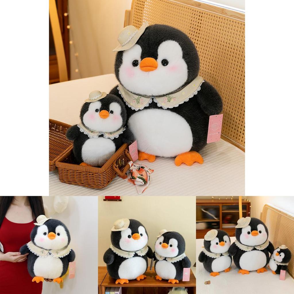 Adorable Gray Plush Penguin Doll Soft Toy Ideal For Kids Sleep And Comforting Gift