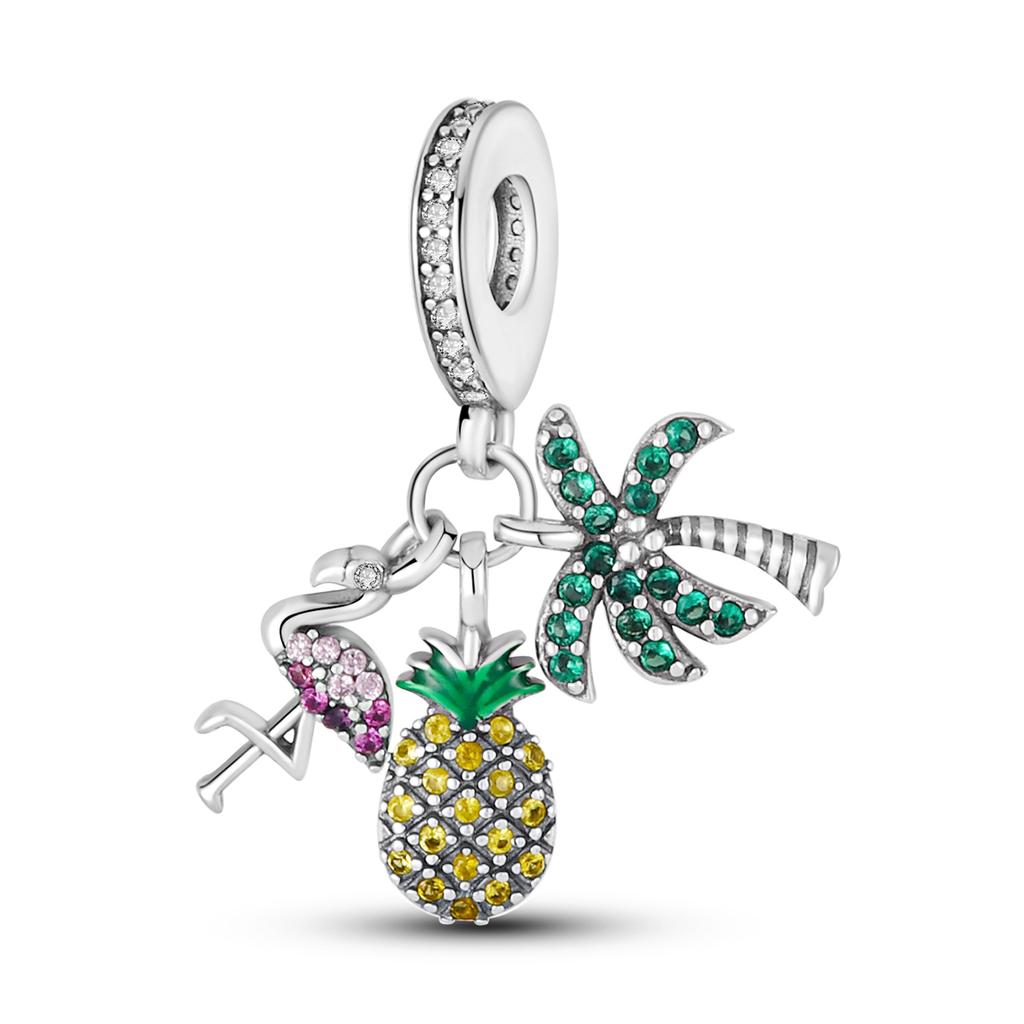 Silver Plated Lucky Clover Charms Travel Aircraft Butterfly Cat Beads Fit  Original Bracelets Women DIY Fine Jewelry Gift
