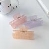 Stylish 8cm Pc Material Jelly Color Hair Claw Clip With Simple Geometric Design