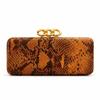 Vintage Snake Print Clutch Bag For Women Luxury Brand Handbags Elegant Serpentine Crossbody Bags Chain Party Clutch Purse