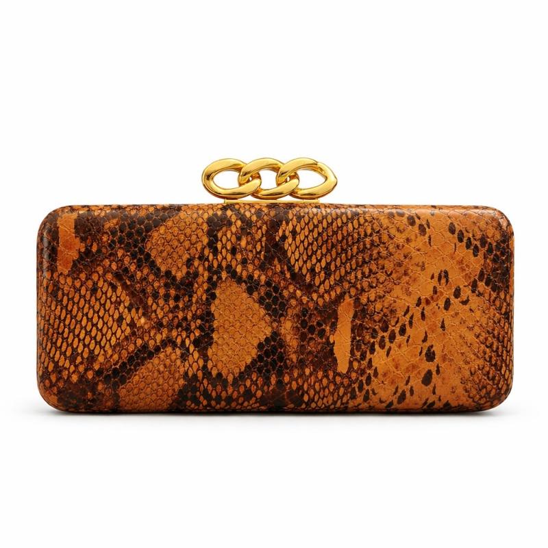 Vintage Schlangenprint Clutch Tasche für Damen Luxusmarke Handtaschen Elegante Schlangenlinien Crossbody Taschen Kette Party Clutch Geldbörse