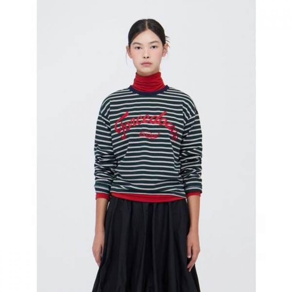 

Cc CollecT Cc Crew LeTTering STripe T shirT C254psm702 GN/55