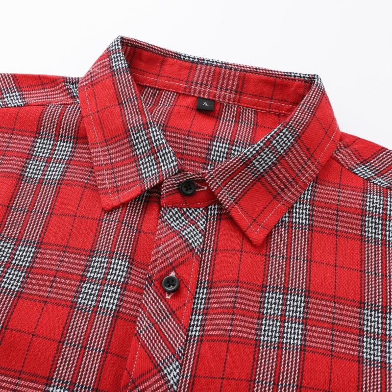Men S Plaid Loose Drop Shoulder Long Sleeve Casual Shirt Plus Size