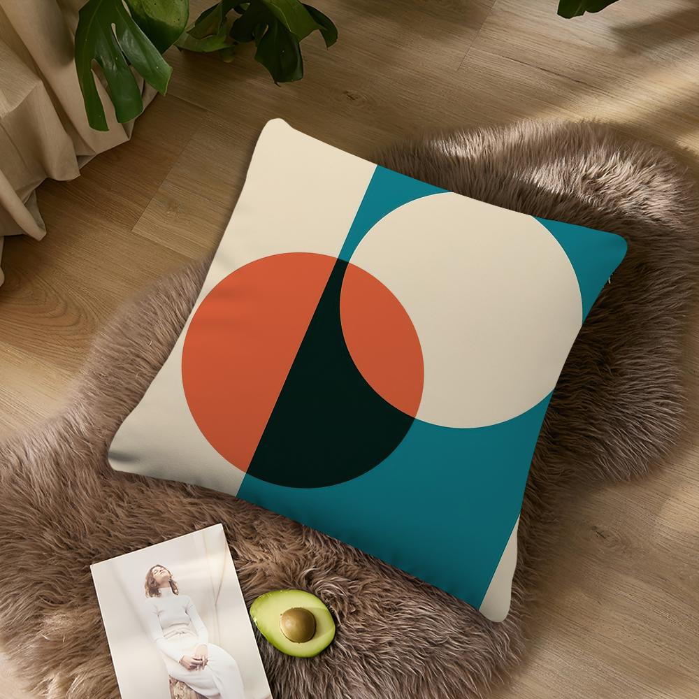

Geometric Bauhaus art Pillow Case Living Room Accent Couch Back Support Square Lounge Restful Nap Companion  40X40cm