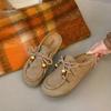 Retro fashion versatile Baotou autumn new thick bottom heightening Baotou casual slippers