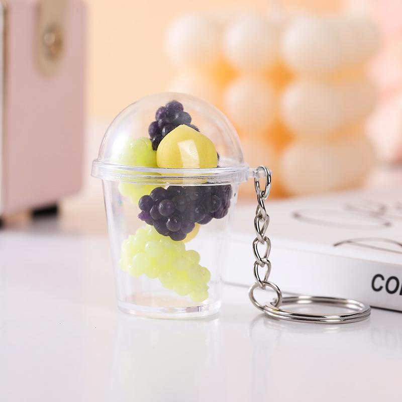 Influencer Shaker Cup Keychain: Toy Food Pendant for Students & Couples