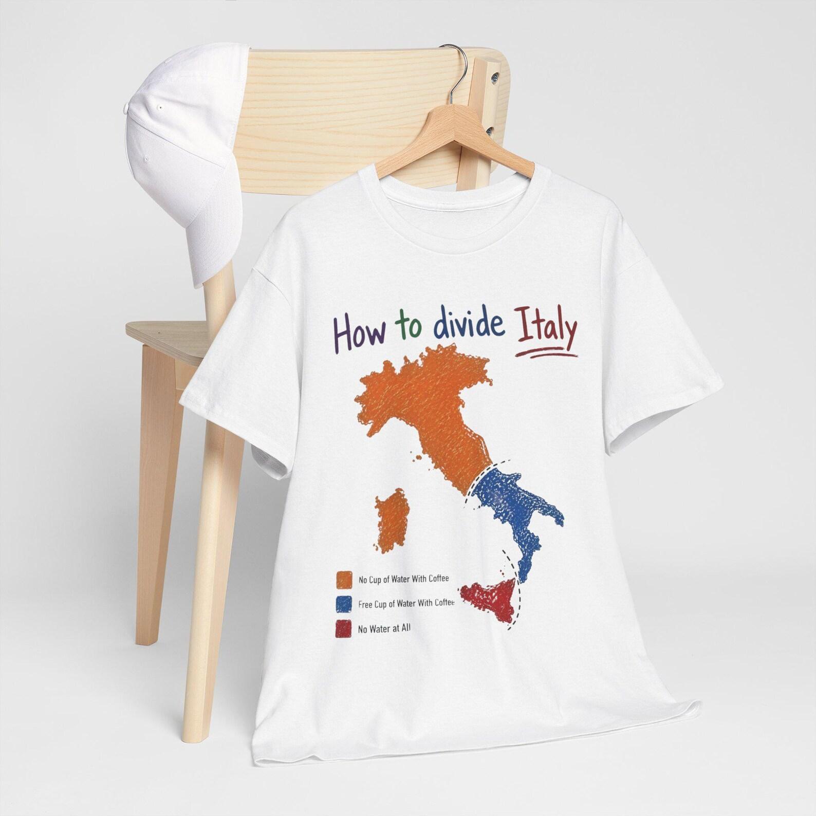 Copy of How to Divide Italy map tee | Funny Italy map graphic T-Shirt 3XL