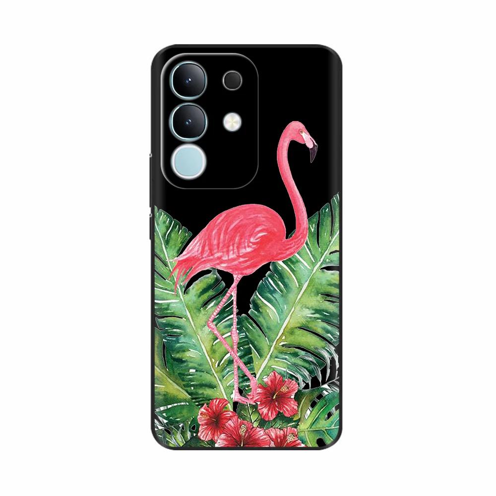 For Vivo Y29 4G Black Back Cover Fashion Flower Butterfly Painting Case Soft TPU Silicone Fundas For Vivo Y29 4G Protect Cover