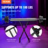 Portable DJ Table with Double-X Braced Keyboard Stand Adjustable Height