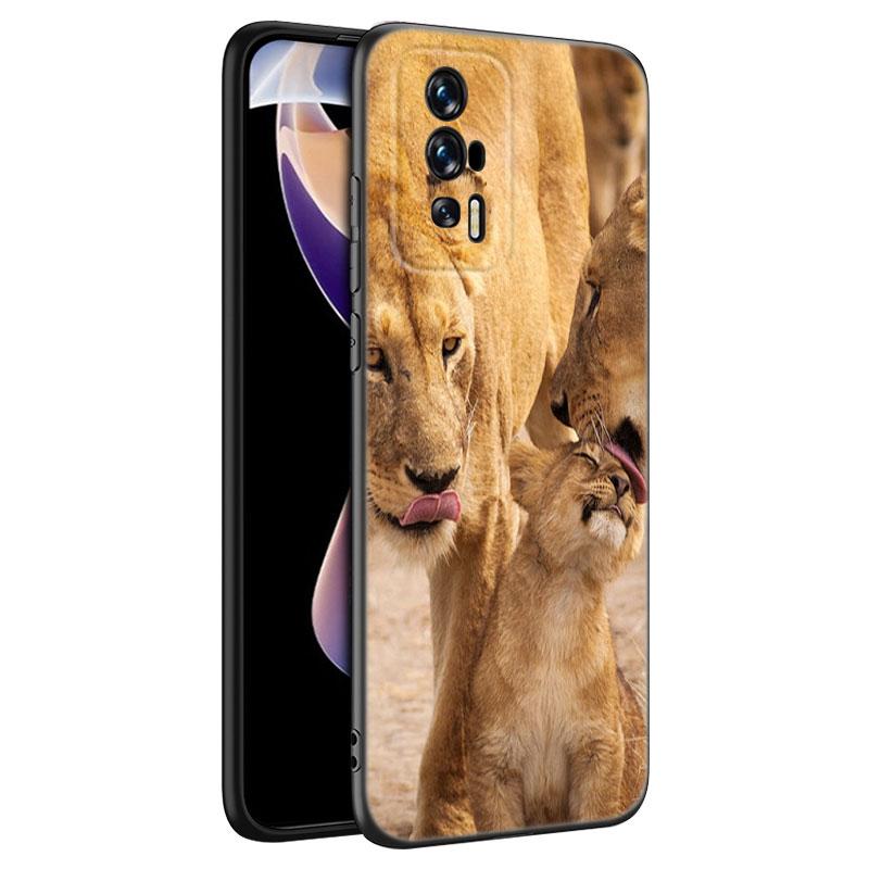 Animal Lion Black Silicone Phone Case For Xiaomi Redmi 7A 8A 9A 10A 11A 9C 10C 12C 13C 11 Prime A1 A2 Plus 12 4G Note 9T 12R