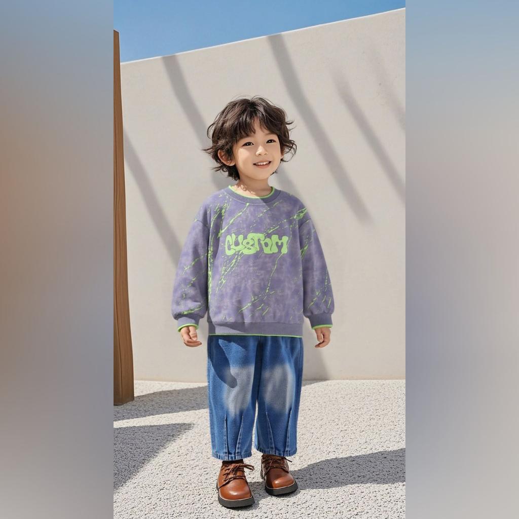 Kids Casual Long-Sleeve Set, Comfortable Daily Wear Outfits