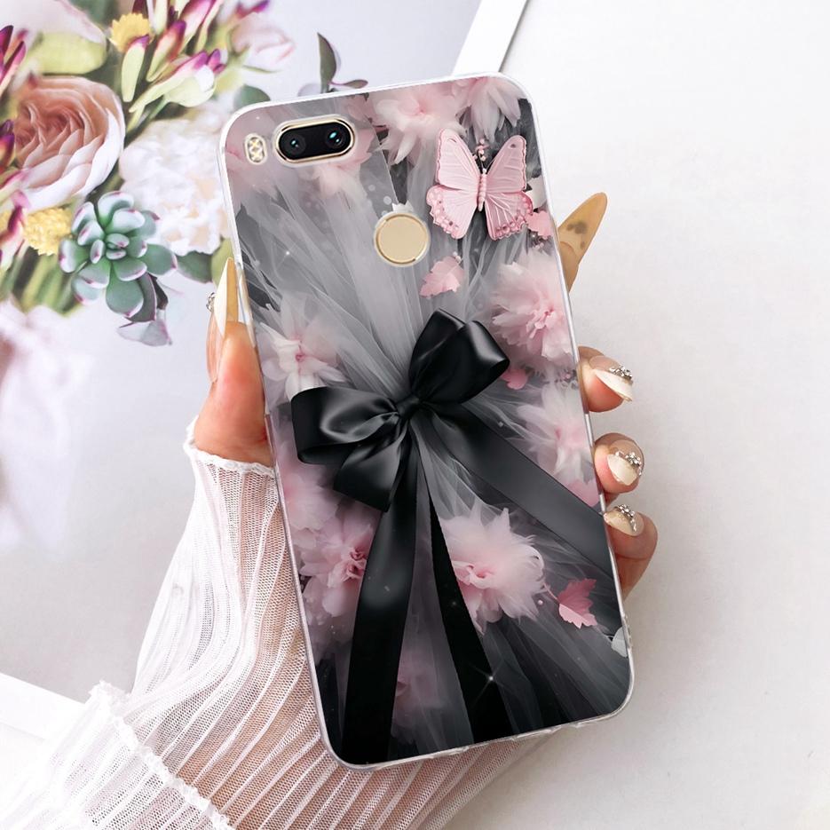 For Xiaomi Mi A1 Case Mi5X Luxury Flowers Butterfly Painted Cover Soft Silicone Phone Case For Xiaomi Mi 5X MiA1 Back Cover Bags