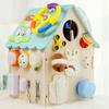 Early Education Blue Busy House Busy Board Wooden Montessori Unlocking Playing Music Concentration Training Teaching Children Toys