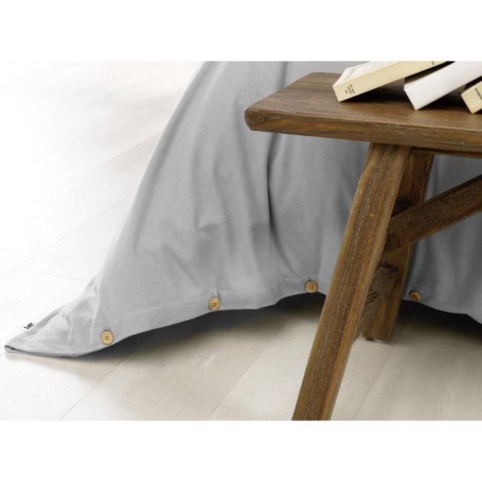 Duvet Cover - Candice Mist - 240 X 220 Cm - 100% Cotton Flannel - Grey