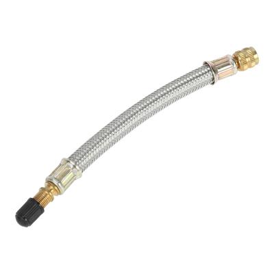 A ABSOPRO Tire Valve Stem Air Inflation Adapter Durable 150mm Long Tire Valve Extension Pure Copper Stainless Steel Silver Tone