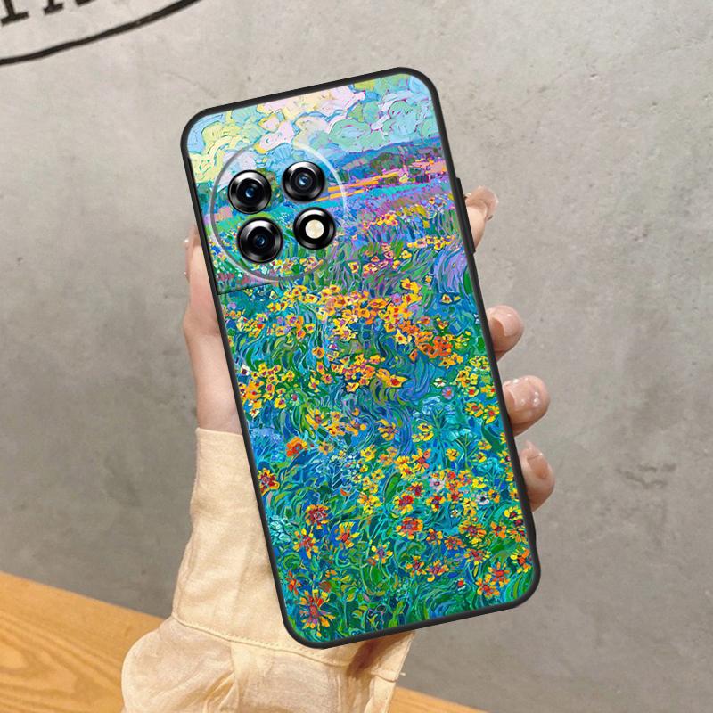 Colourful Flower Painting Art Case For OnePlus 15 15R 13R 13 13T 12 12R 11 10 9 Pro 10T Nord 5 CE 4 2 3 Lite N20 N30 Cover