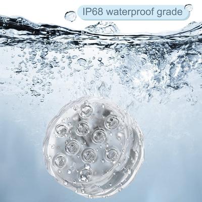 Lámpara de noche subacuática con 10 luces LED sumergibles y control remoto, funciona con pilas, ideal para jardín, piscina y bodas.