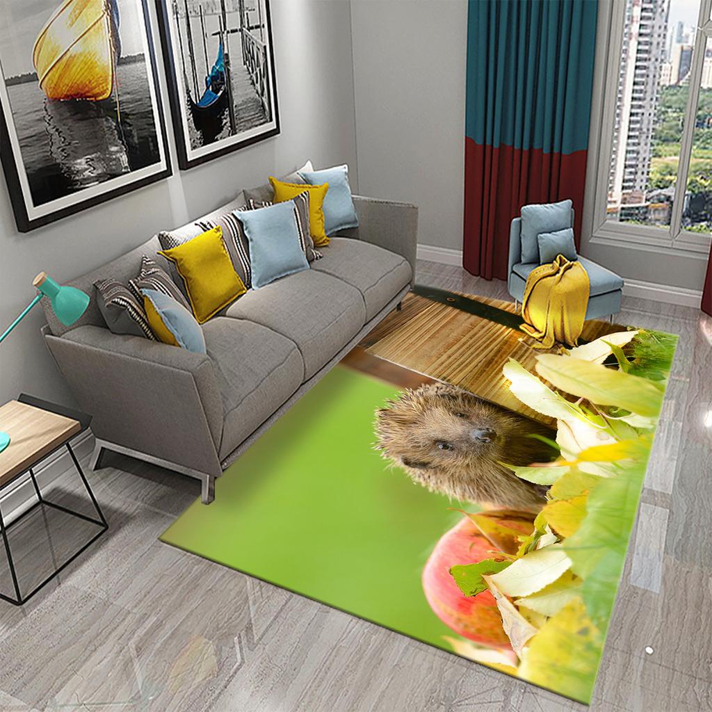 3D Hedgehog Carpet Cute Animal Rugs for Living Room Bedroom Floor Area Decor Mats Bathroom Toilet Door Entrance Non-slip Carpet