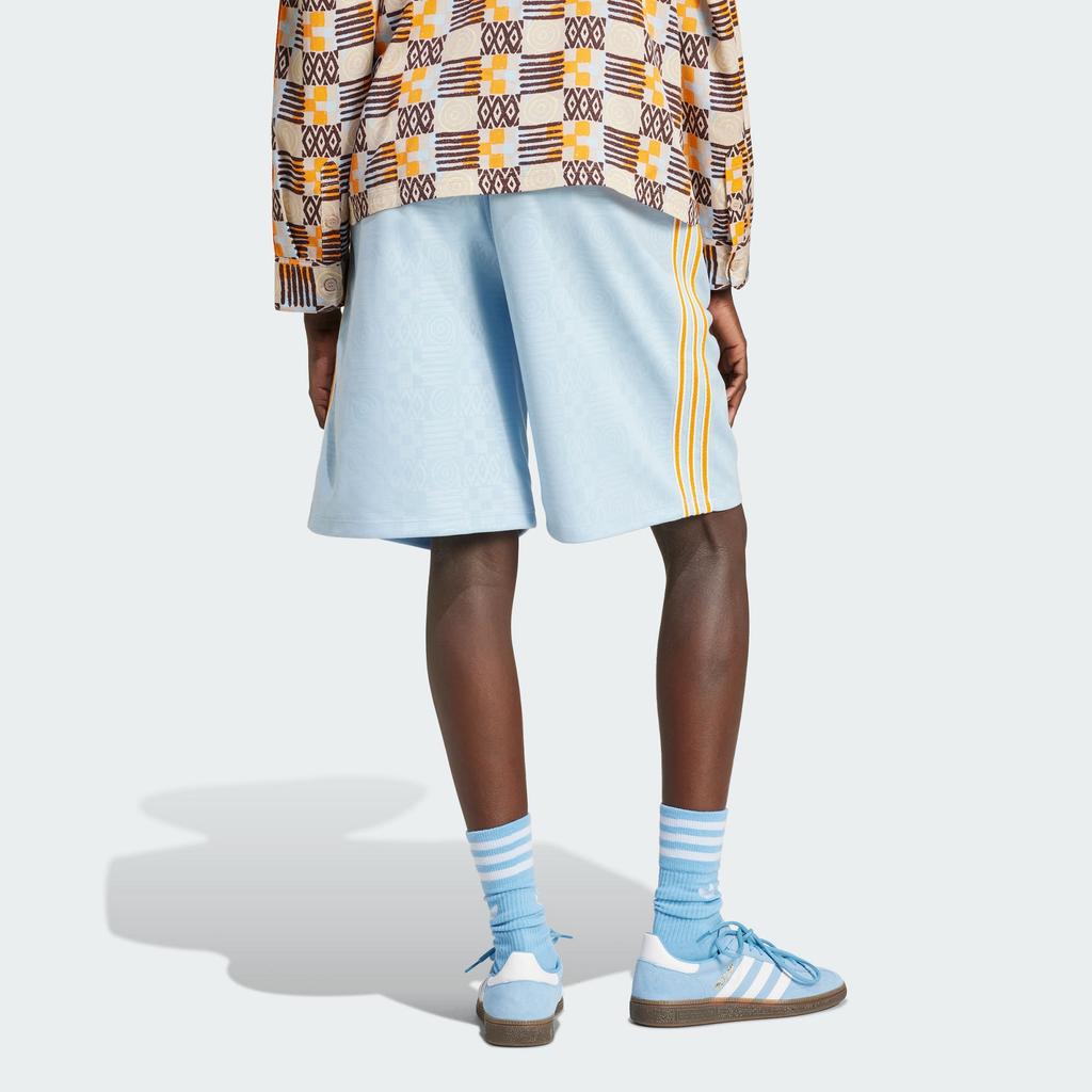 Adidas Originals 80s Capri Shorts With Side Stripes And Drawstring Elastic Waist Women Bottoms Pink Blue JC6143