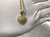 Hip Hop Unique Design Gold Nugget Diamond Cut Heart Shaped Charm Pendant Necklace  for Women/Men Jewelry