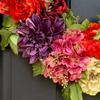 New Spring Summer Simulated Hydrangea Wreath Front Door Garland Colorful Simulated Peony Wreath Front Door Wall Hanging Decorati