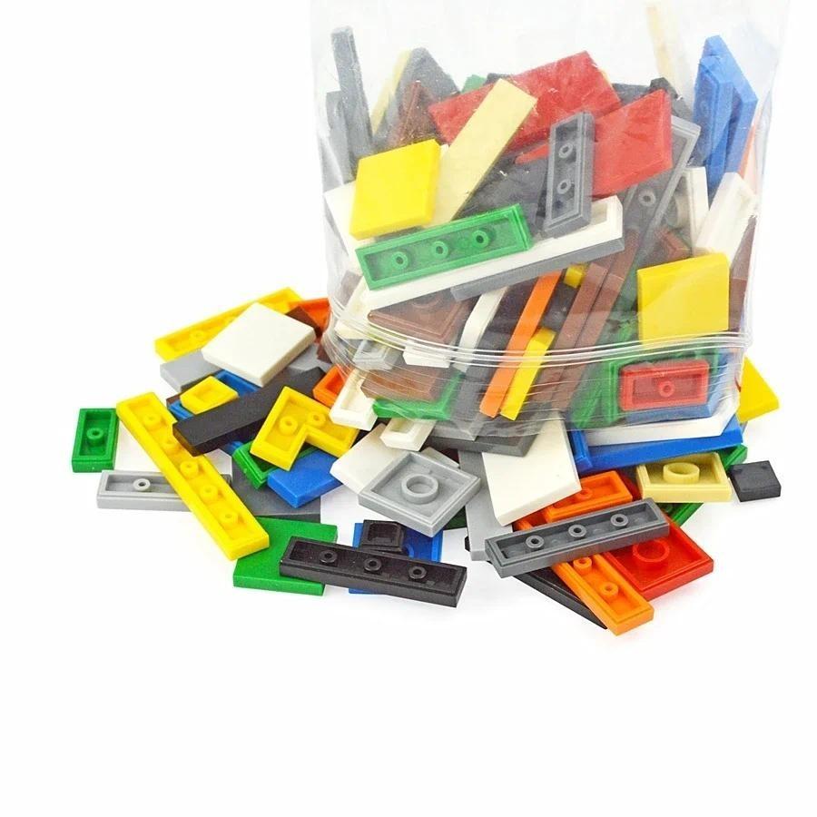 150PCS  DIY Model Smooth Thin Building Blocks MOC Multicolour Toy Parts Bulk Figures Flat Tile Bricks Educational Children Toys Gift Leduo