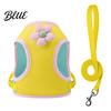 Adjustable Pet Walking Harness Small Dog and 59" Leash Set Breathable Mesh Puppy Vest with Durable Metal Clip 3D Flower Decor for Dogs Cats Outdoor